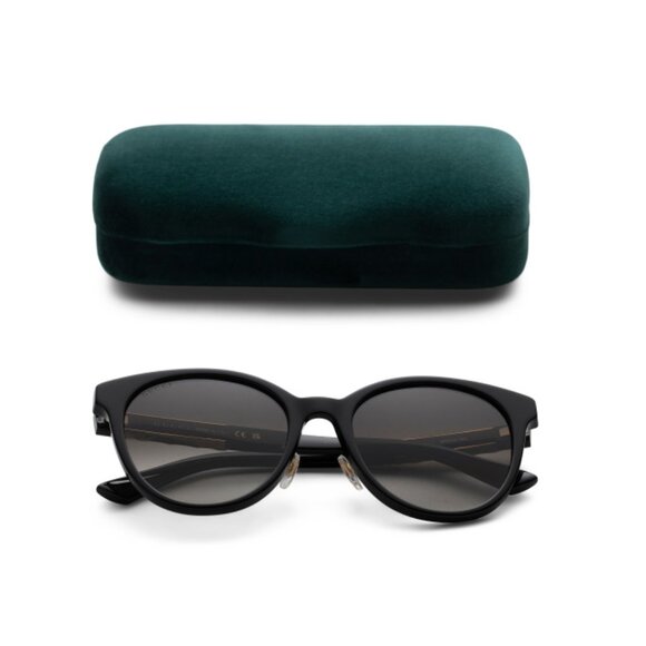 GUCCI Black/grey 56mm Round Sunglasses